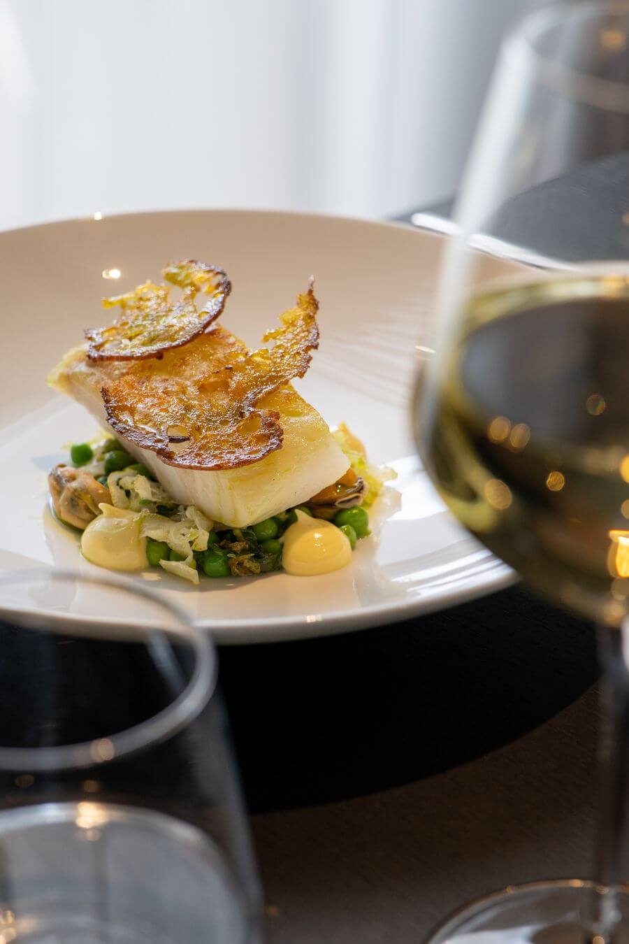 Blas Restaurant Dinner. Cod with Car y Mor Mussels