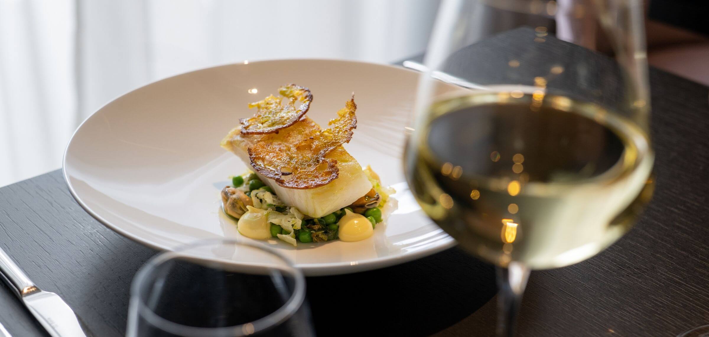 Blas Restaurant Dinner. Cod with Car y Mor Mussels