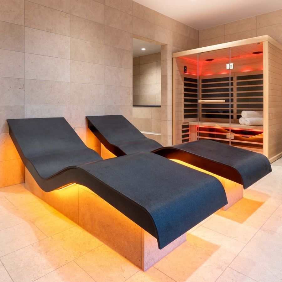 awen spa heated loungers and infrared sauna