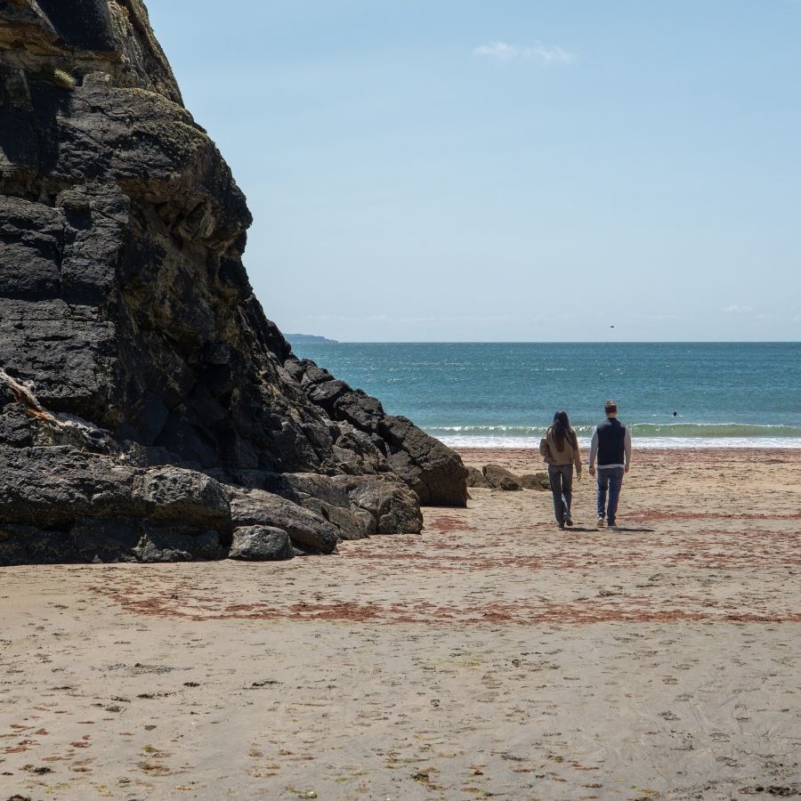 beach walk at caerfai bay