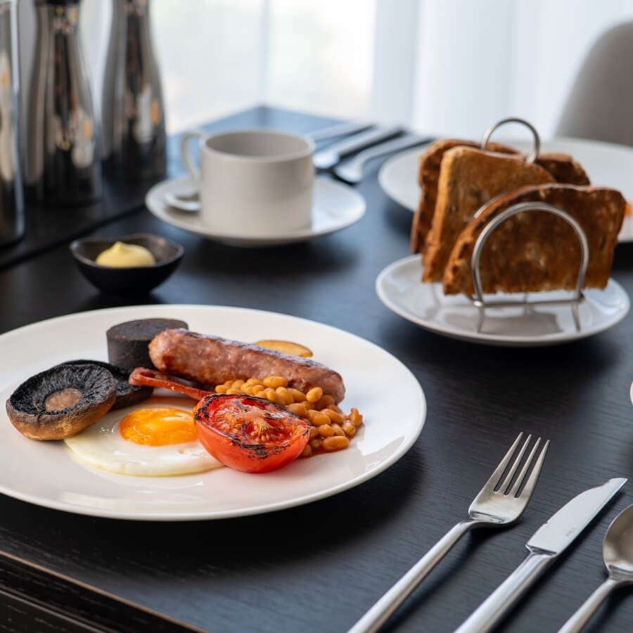 Full Welsh cooked breakfast at Twr y Felin Hotel, St David's