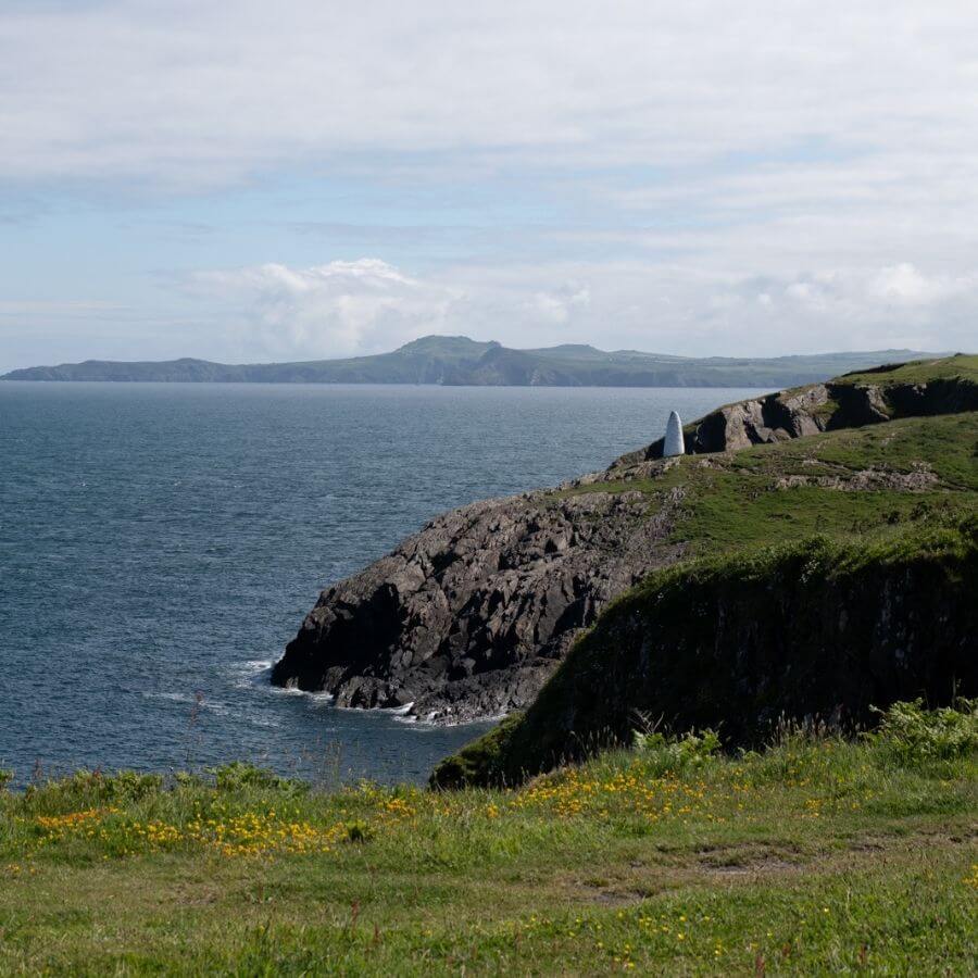 The Blue Lagoon at Abereiddy on the Pembrokeshire coast, a former slate quarry surrounded by dramatic cliffs and coastal scenery.
